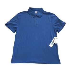 NWT 32 Degrees Mens Polo Sz L Blue Business Casual Work Job Basic Minimalist